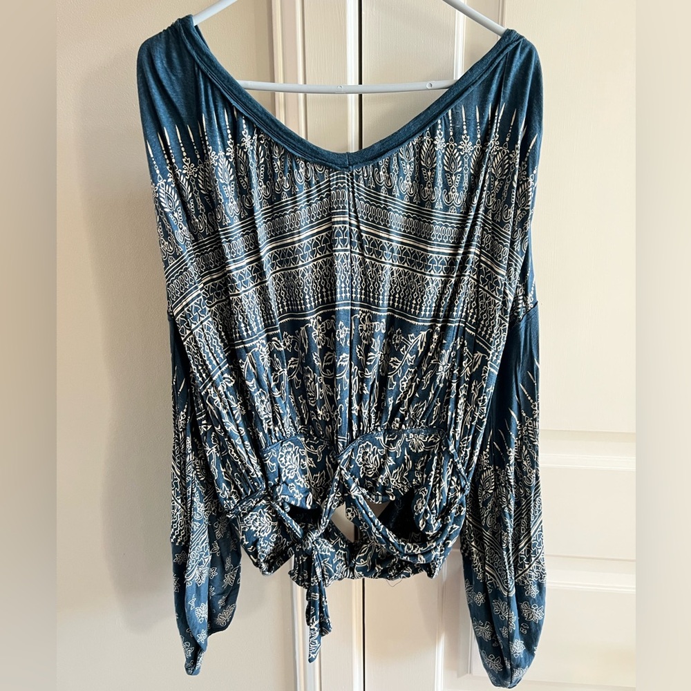 Free People Open-Backed Long-Sleeve Tunic- Gently Worn Large